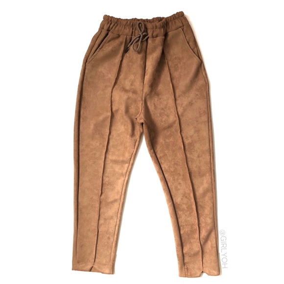 Faux Suede Tan Ankle Pants - Picture 2 of 4